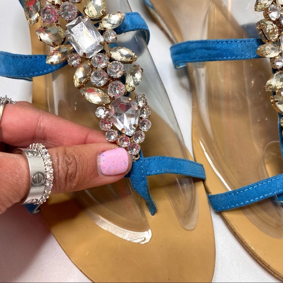 MODERN RUSH blue rhinestone sandals ✨💙 - Picture 7 of 12